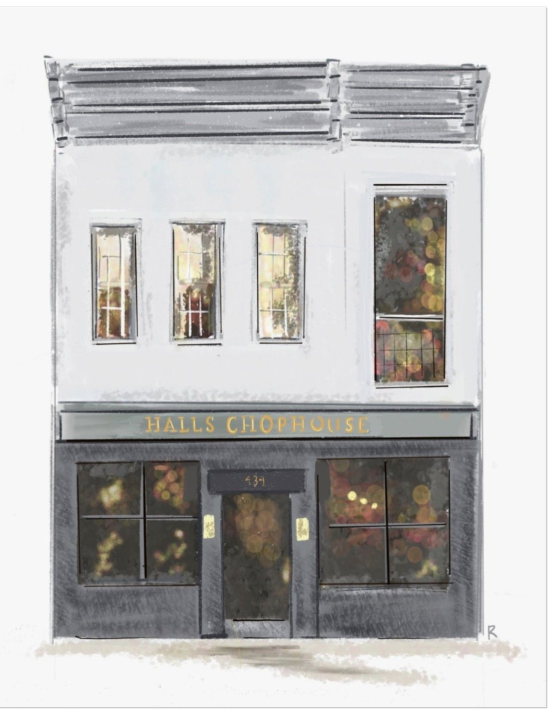 HALL'S CHOPHOUSE - Art Print