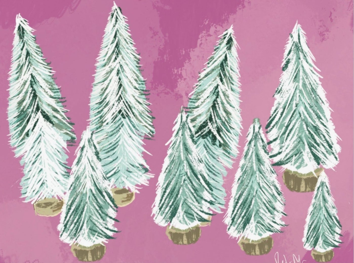BOTTLE BRUSH TREES - Art Print