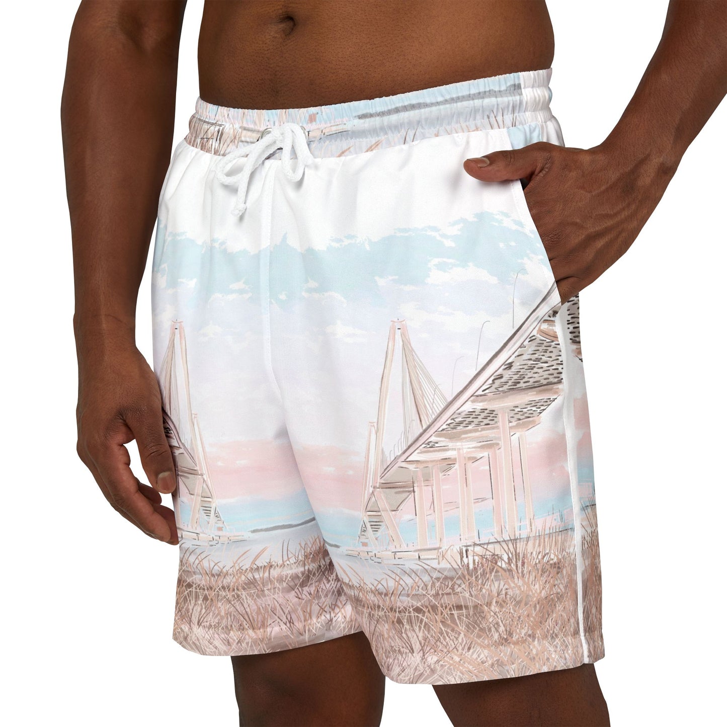 Rebecca Illustrated Ravenel Bridge Swim Shorts (AOP)