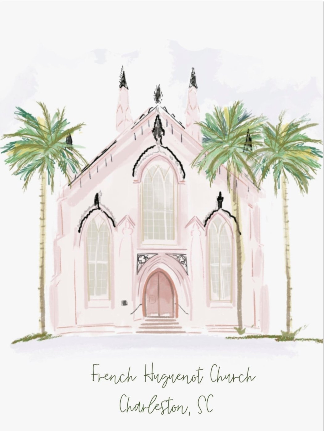 FRENCH HUGUENOT CHURCH - Art Print