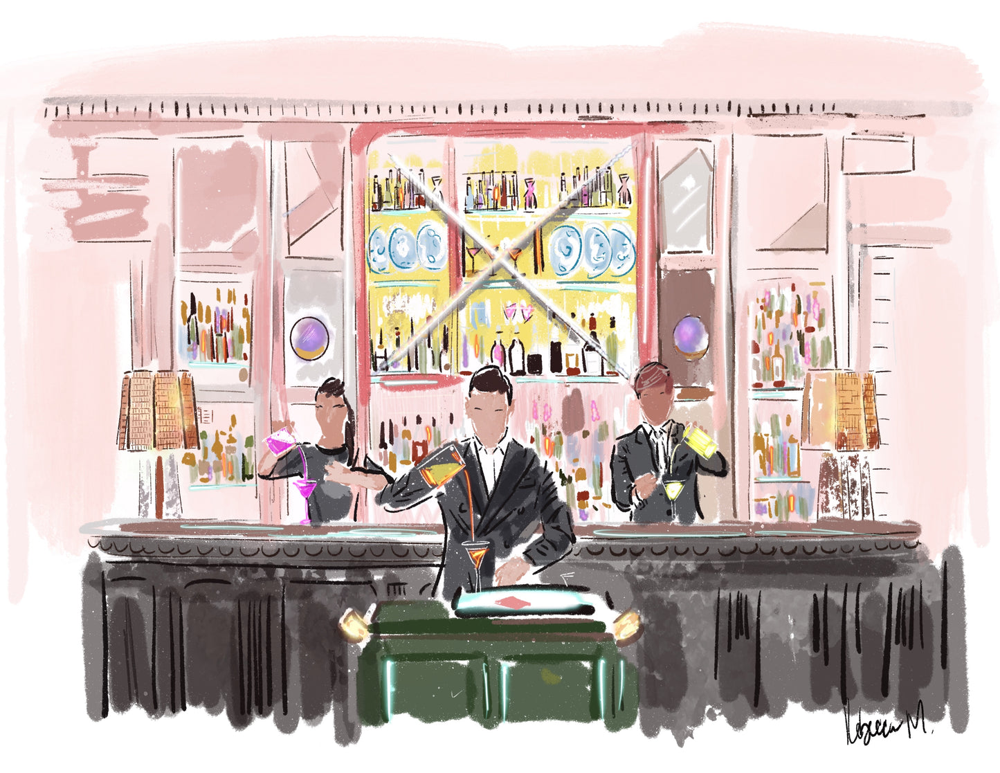 MARTINI O'CLOCK AT THE CONNAUGHT - Art Print