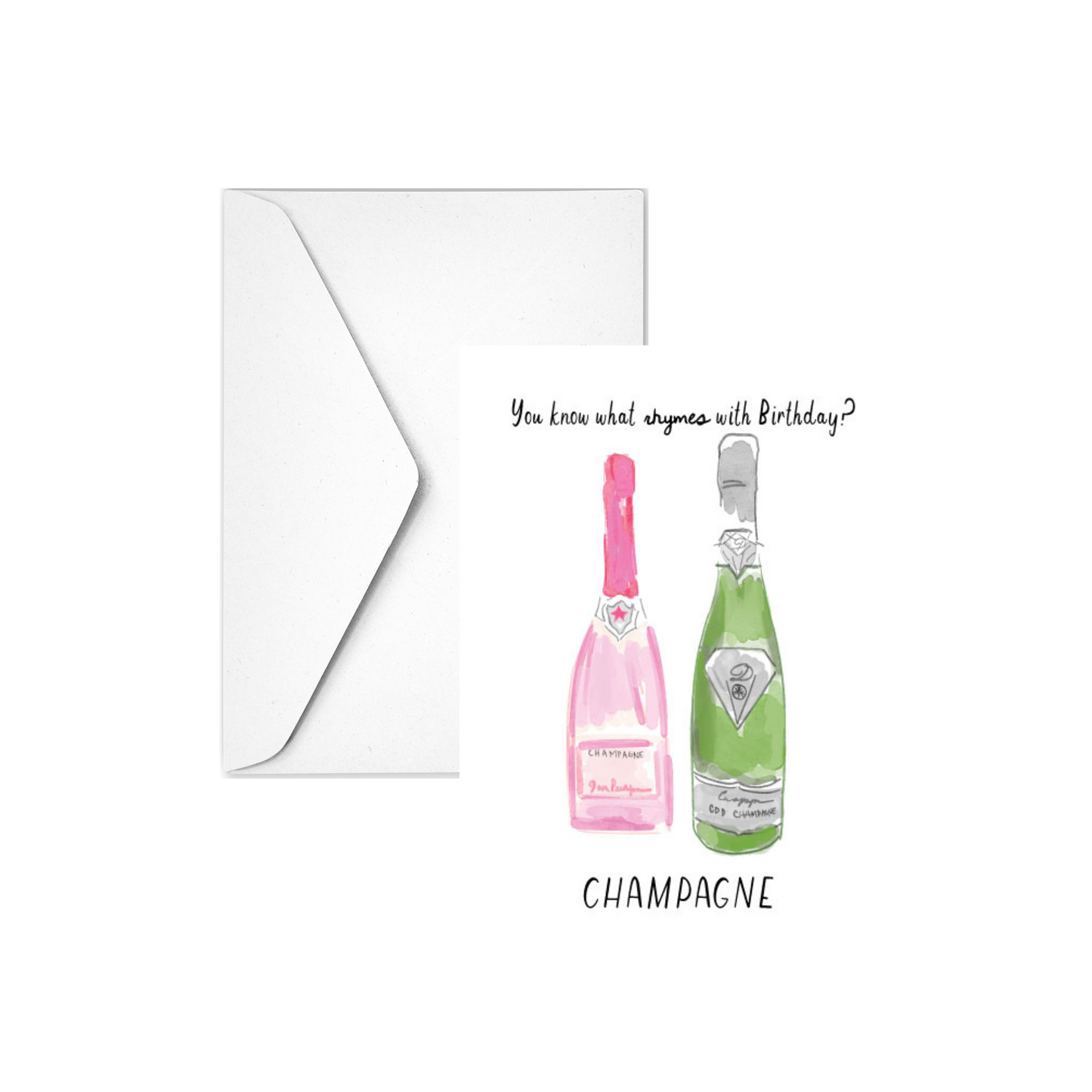 CHAMPAGNE BIRTHDAY- Note Card