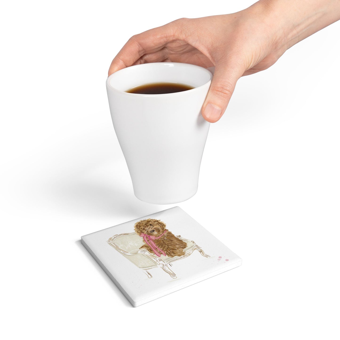Sit Pretty Doodle-Ceramic Coaster