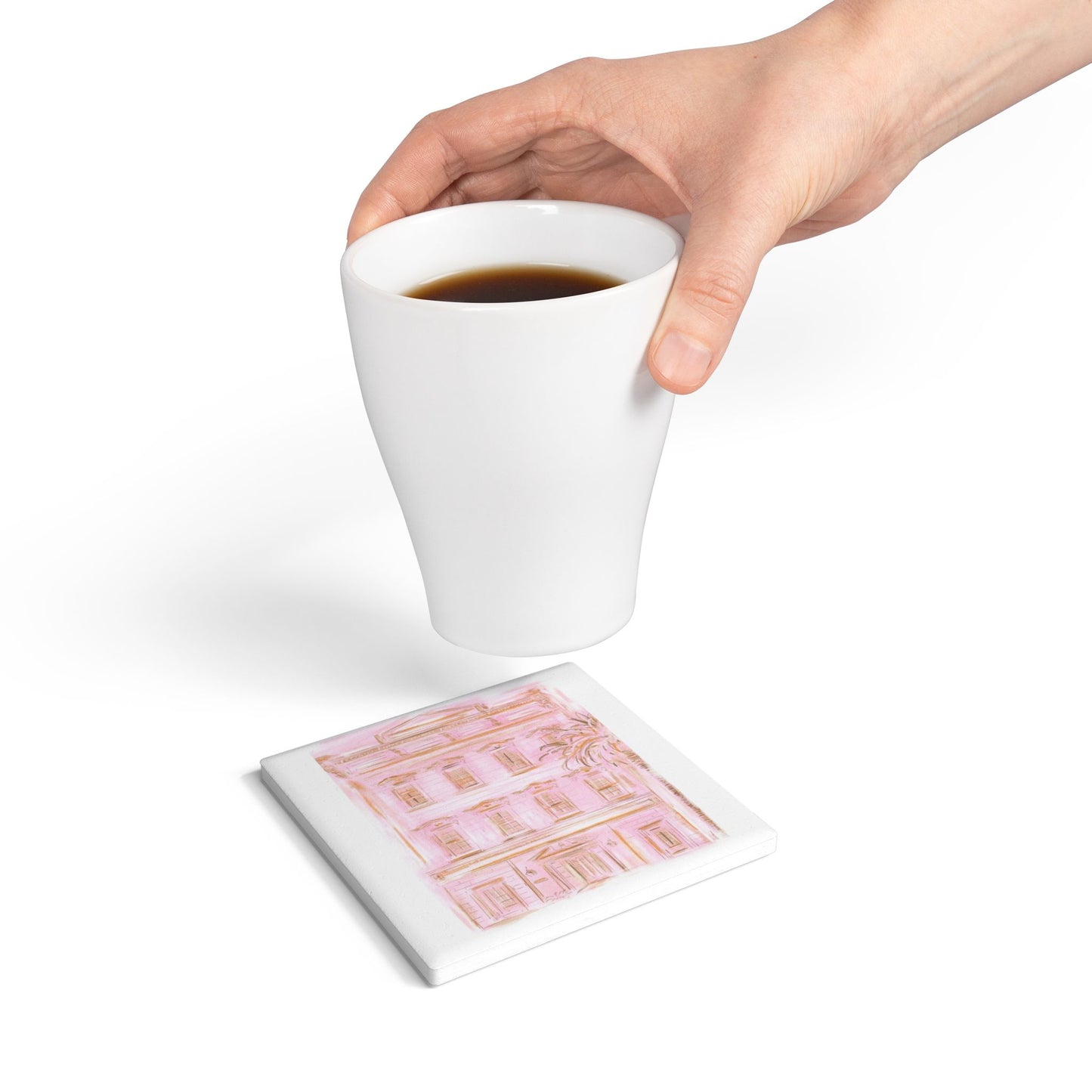 PINK IN CHARLESTON - Ceramic Coaster