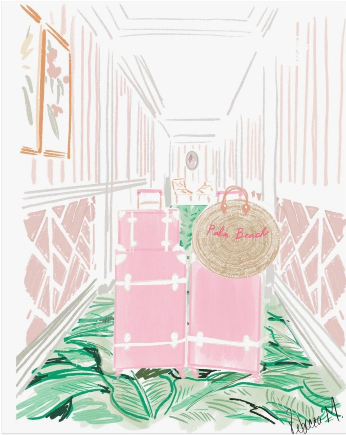 PALM BEACH SUITCASE - Art Print