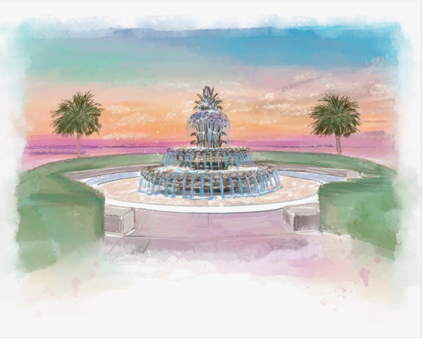 PINEAPPLE FOUNTAIN - Art Print
