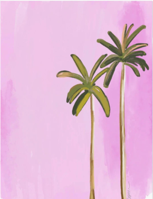 PINK PALMS - Note Card