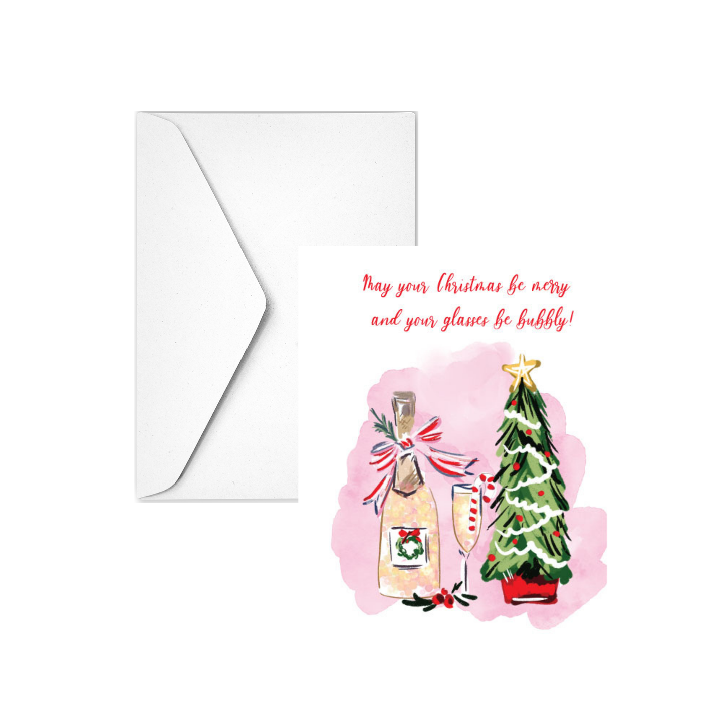 MAY YOUR CHRISTMAS BE BUBBLY - Note Card