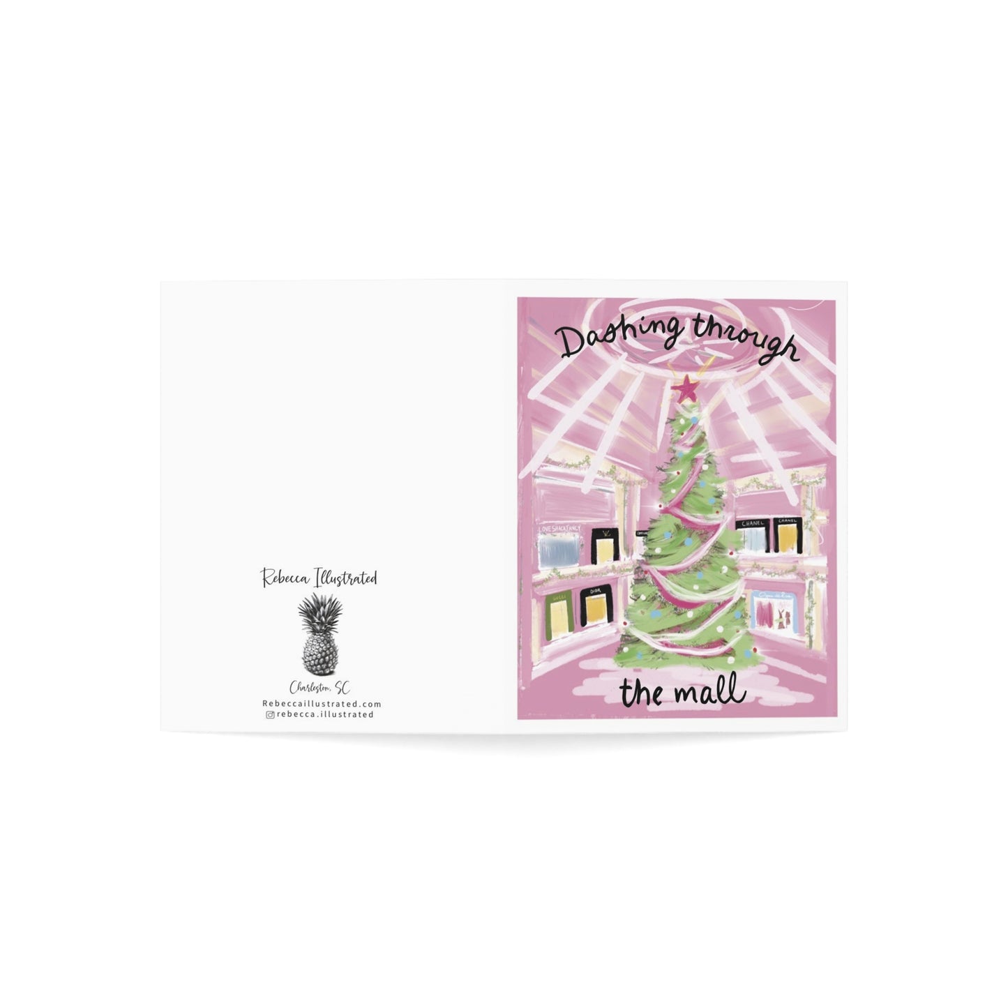 DASHING THROUGH THE MALL - Note Card