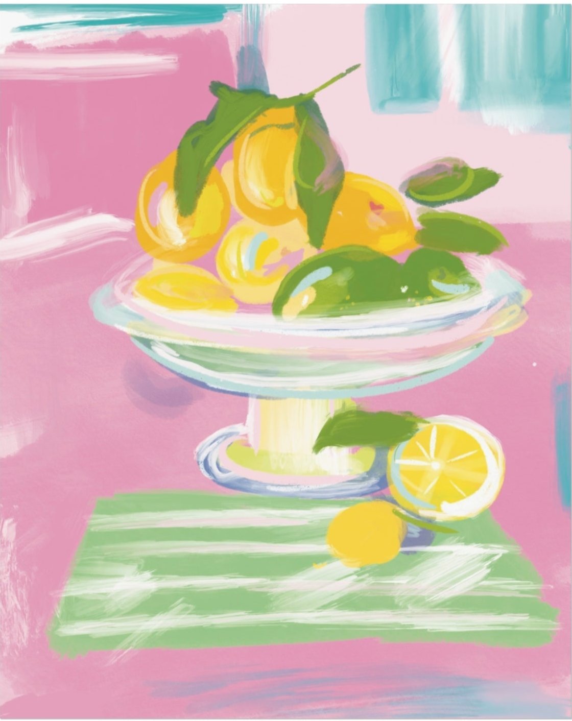 BOWL OF LEMONS -Art Print