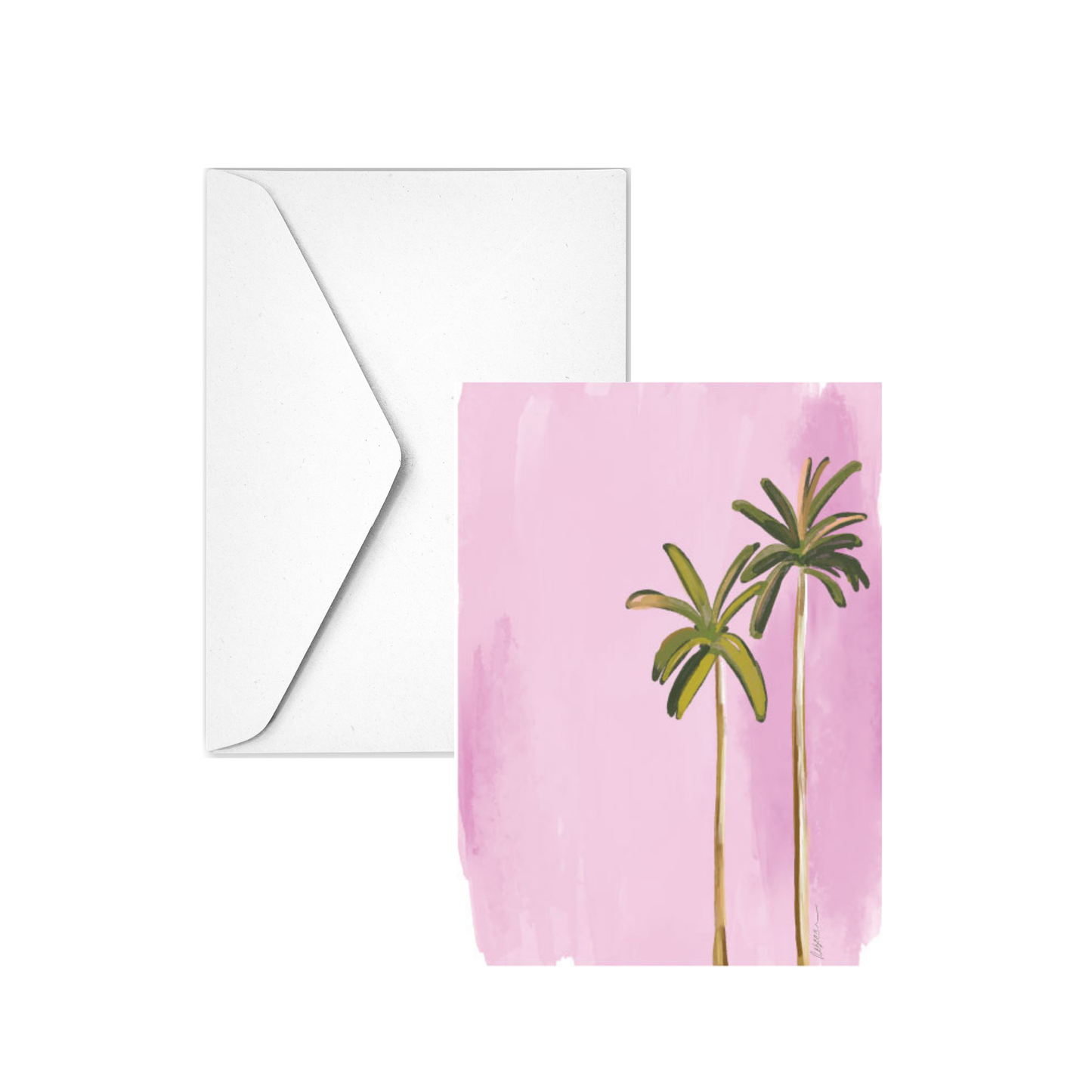 PINK PALMS - Note Card