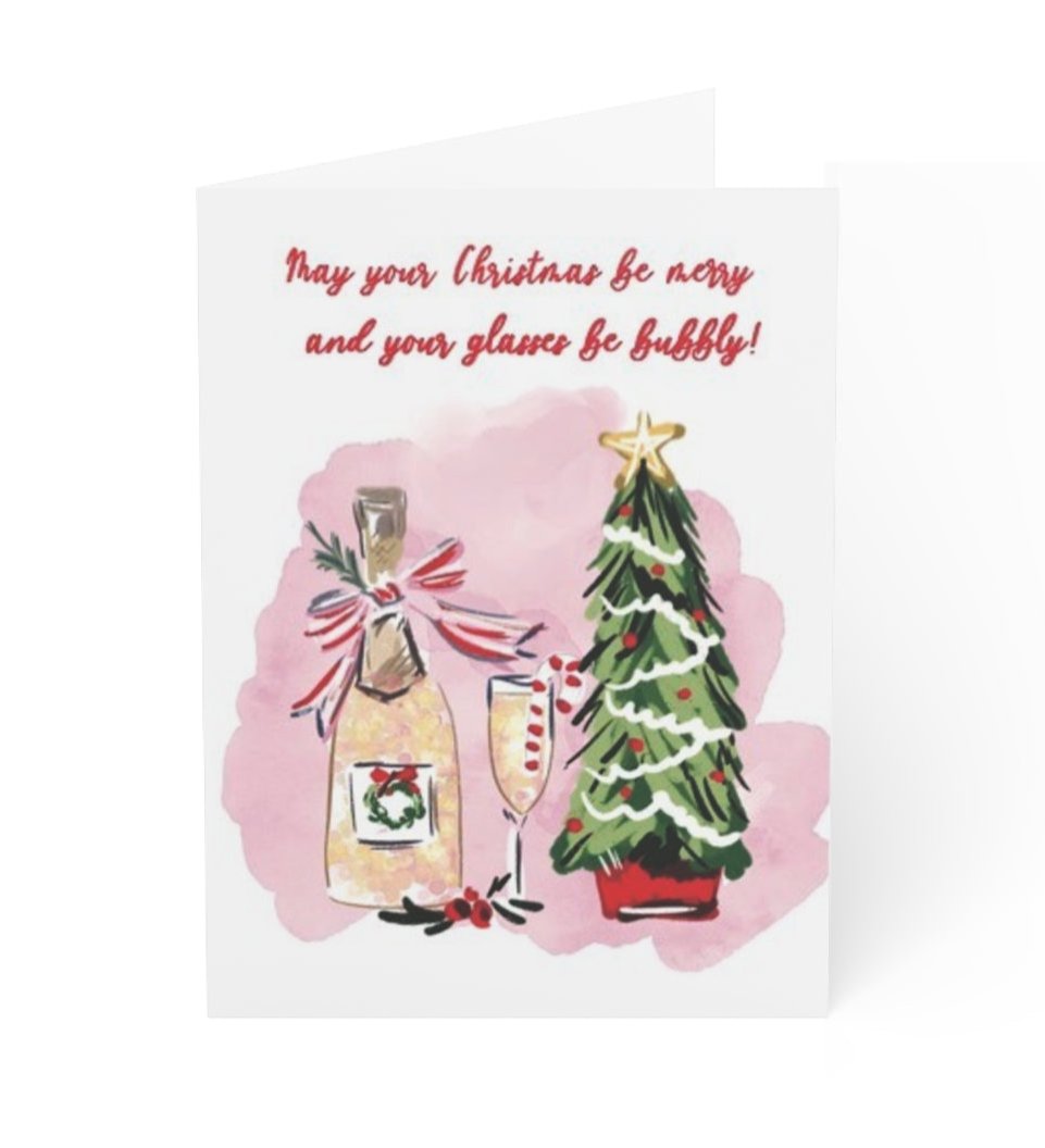 MAY YOUR CHRISTMAS BE BUBBLY - Note Card