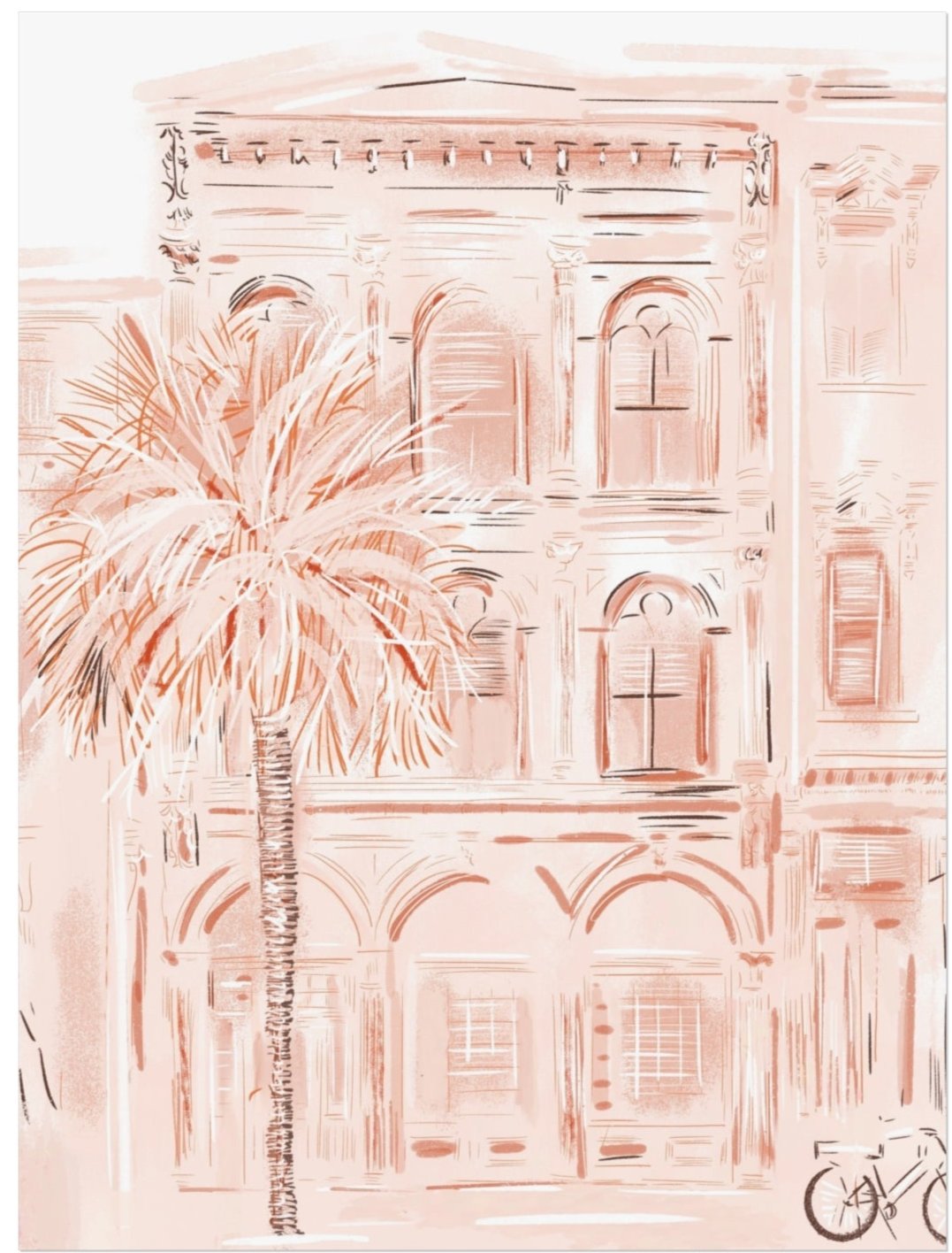 CHARLESTON IN PEACH - Art Print