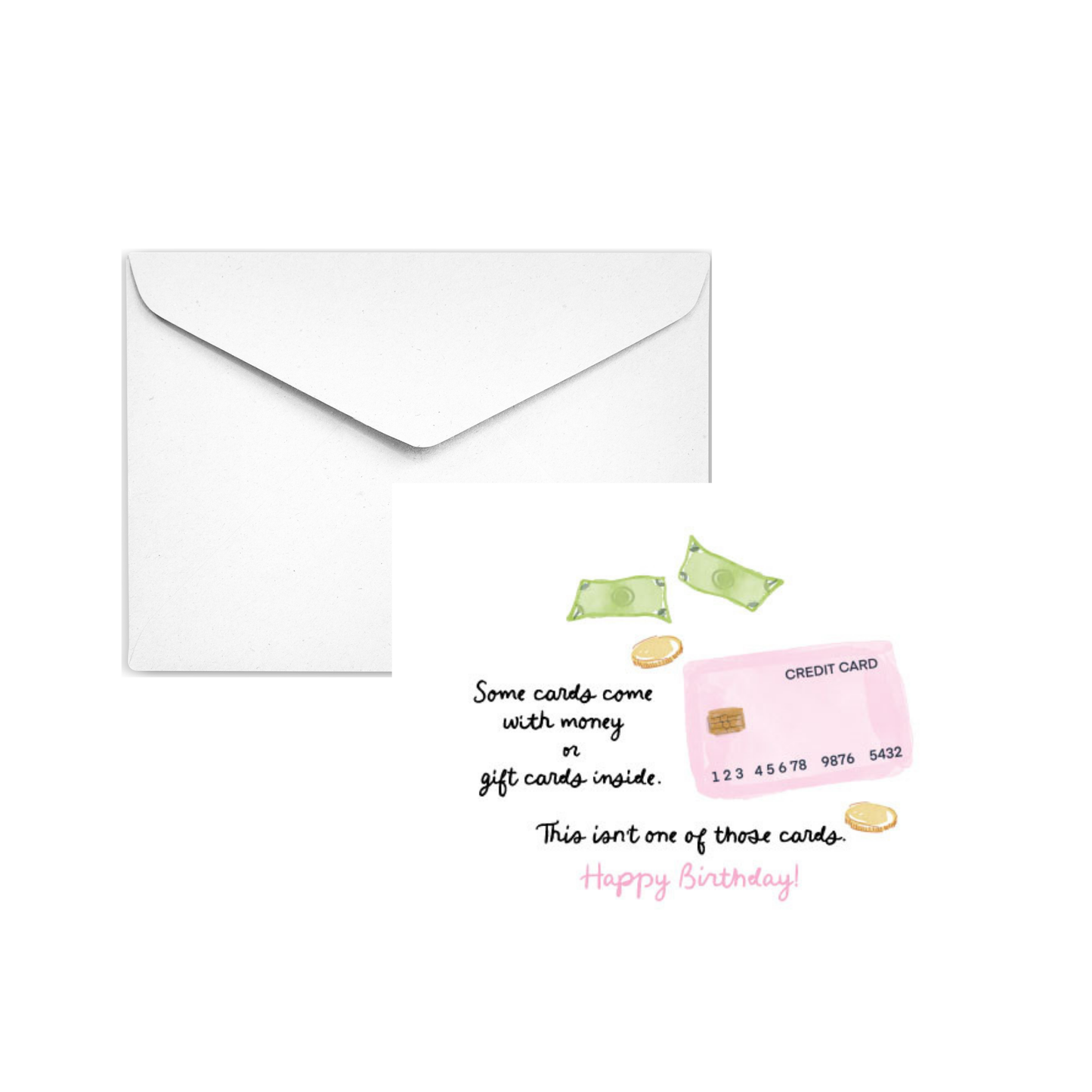 NO MONEY BIRTHDAY - Note Card