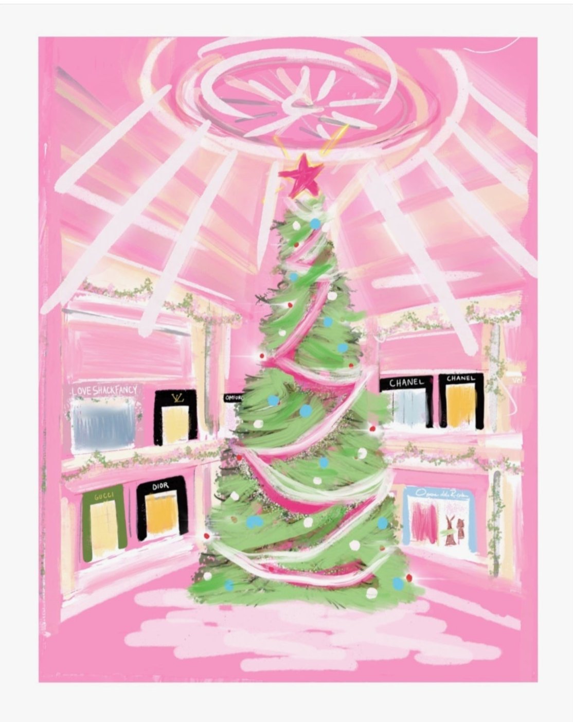 DASHING THROUGH THE MALL - Art Print