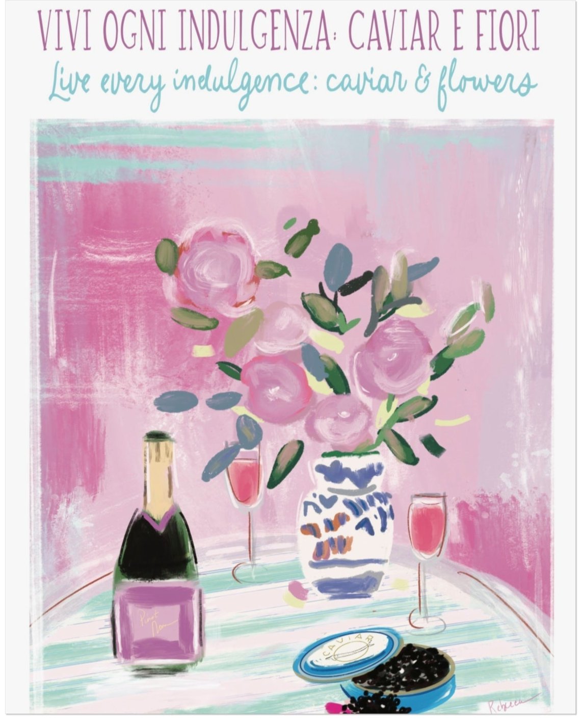 CAVIAR & FLOWERS - Art Print