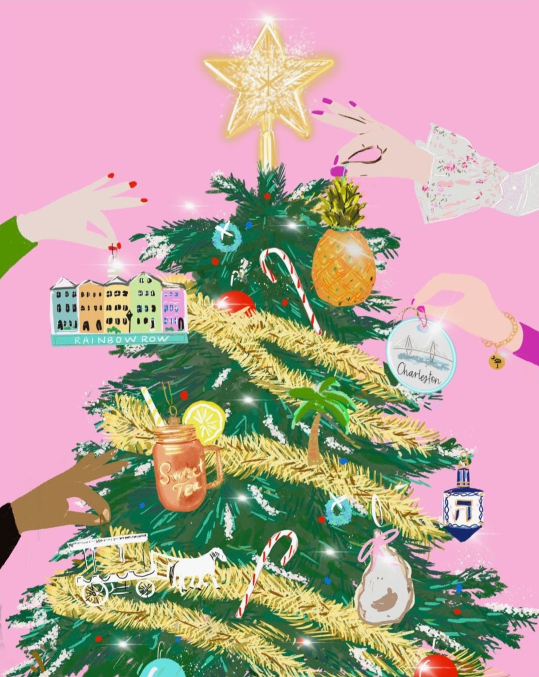 VERY CHARLESTON CHRISTMAS- Art Print