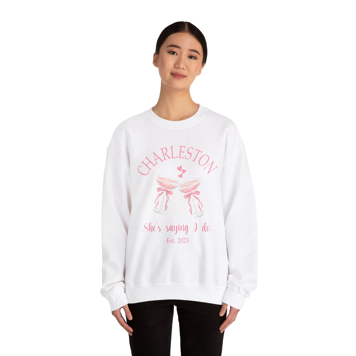 CHARLESTON BACHELORETTE - SHE'S SAYING I DO, EST. 2025 - Crewneck