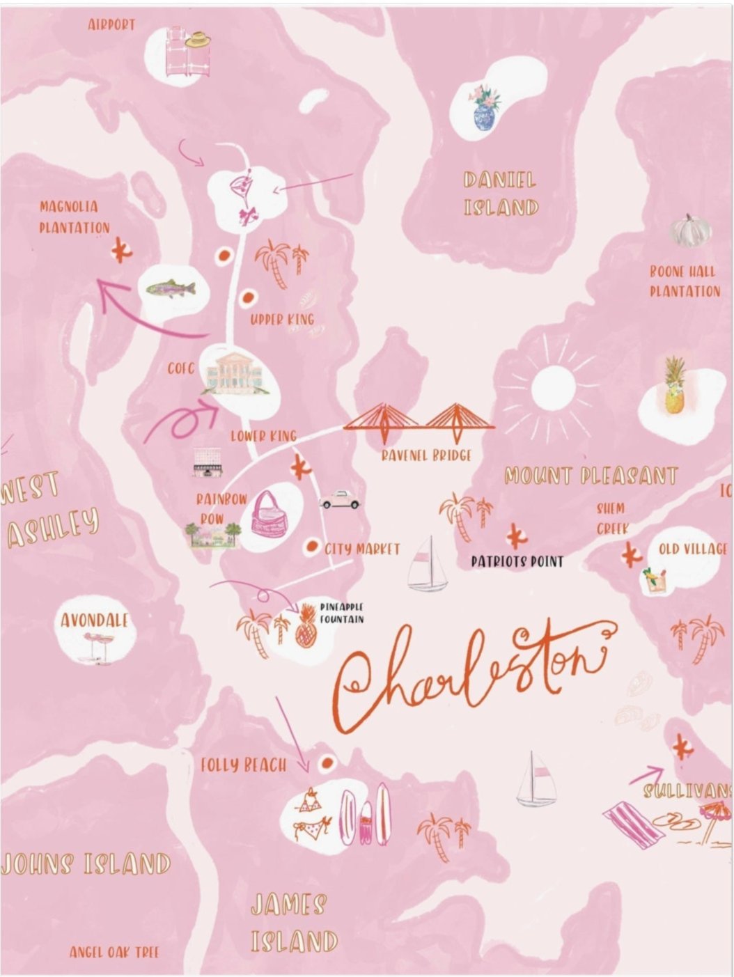 CHARLESTON MAP - Art Print