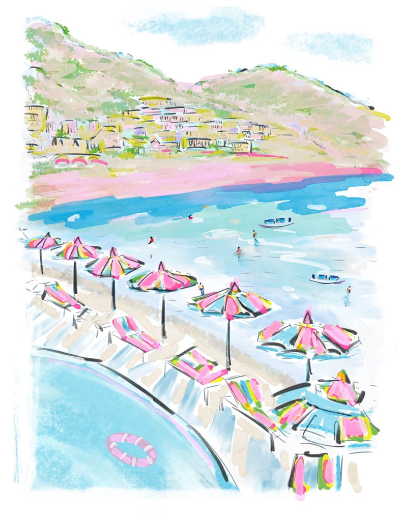 AMALFI UMBRELLAS - Art Print