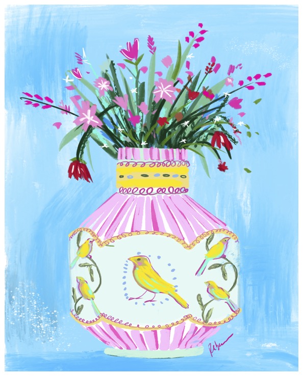 BIRD VASE - Art Print