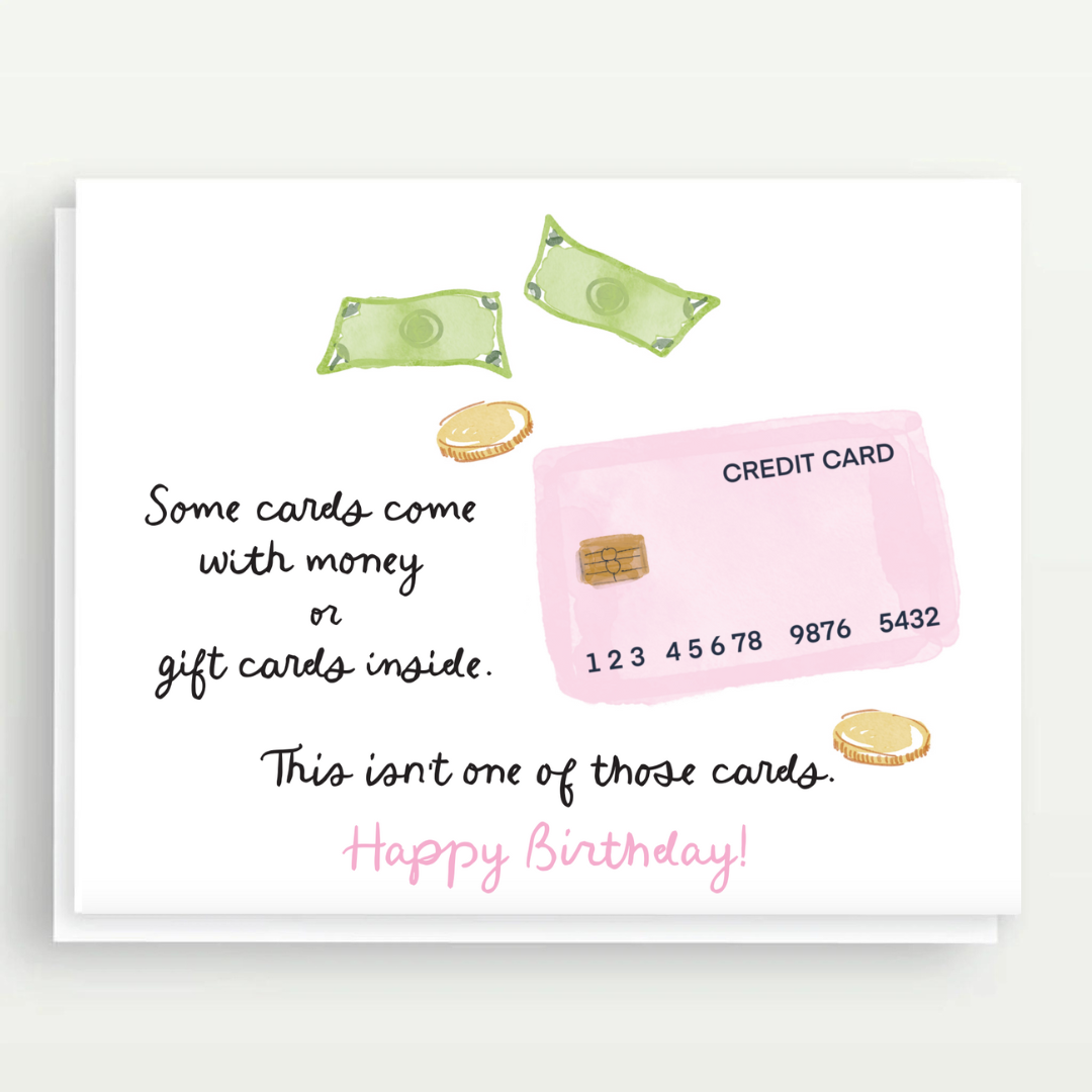 NO MONEY BIRTHDAY - Note Card