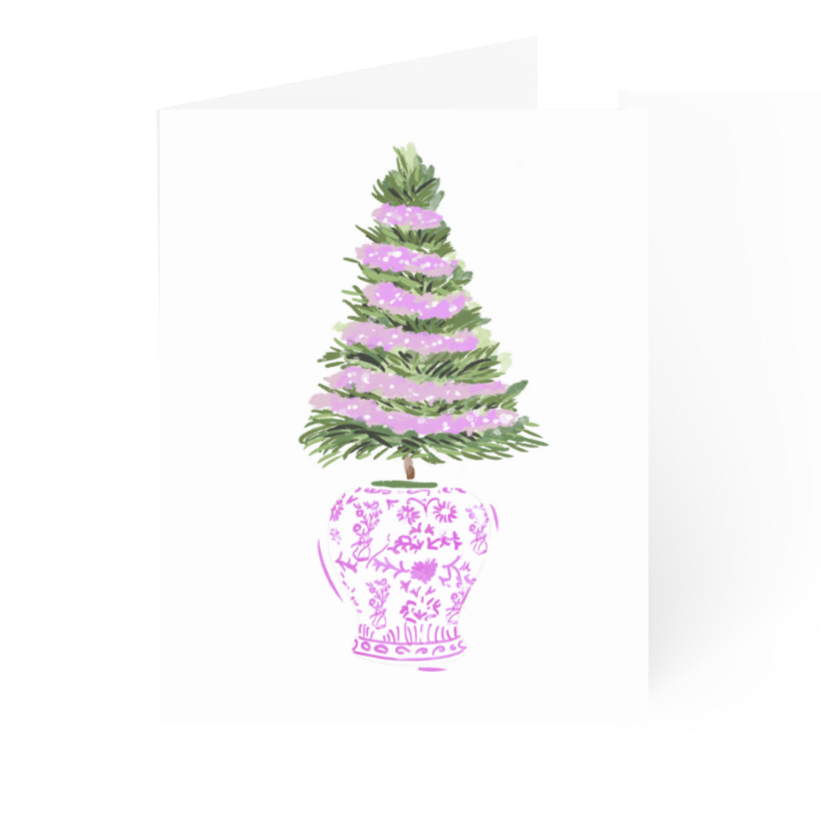 TREE IN PINK JAR - Note Card