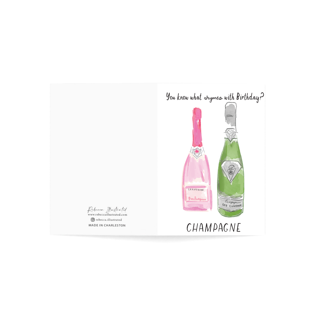 CHAMPAGNE BIRTHDAY- Note Card