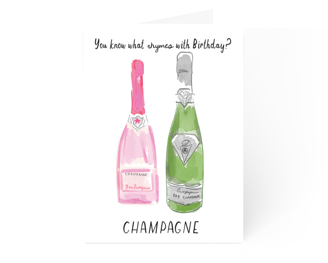 CHAMPAGNE BIRTHDAY- Note Card
