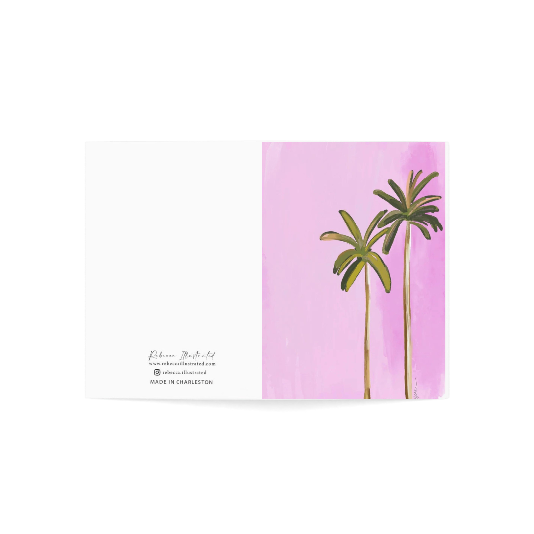 PINK PALMS - Note Card