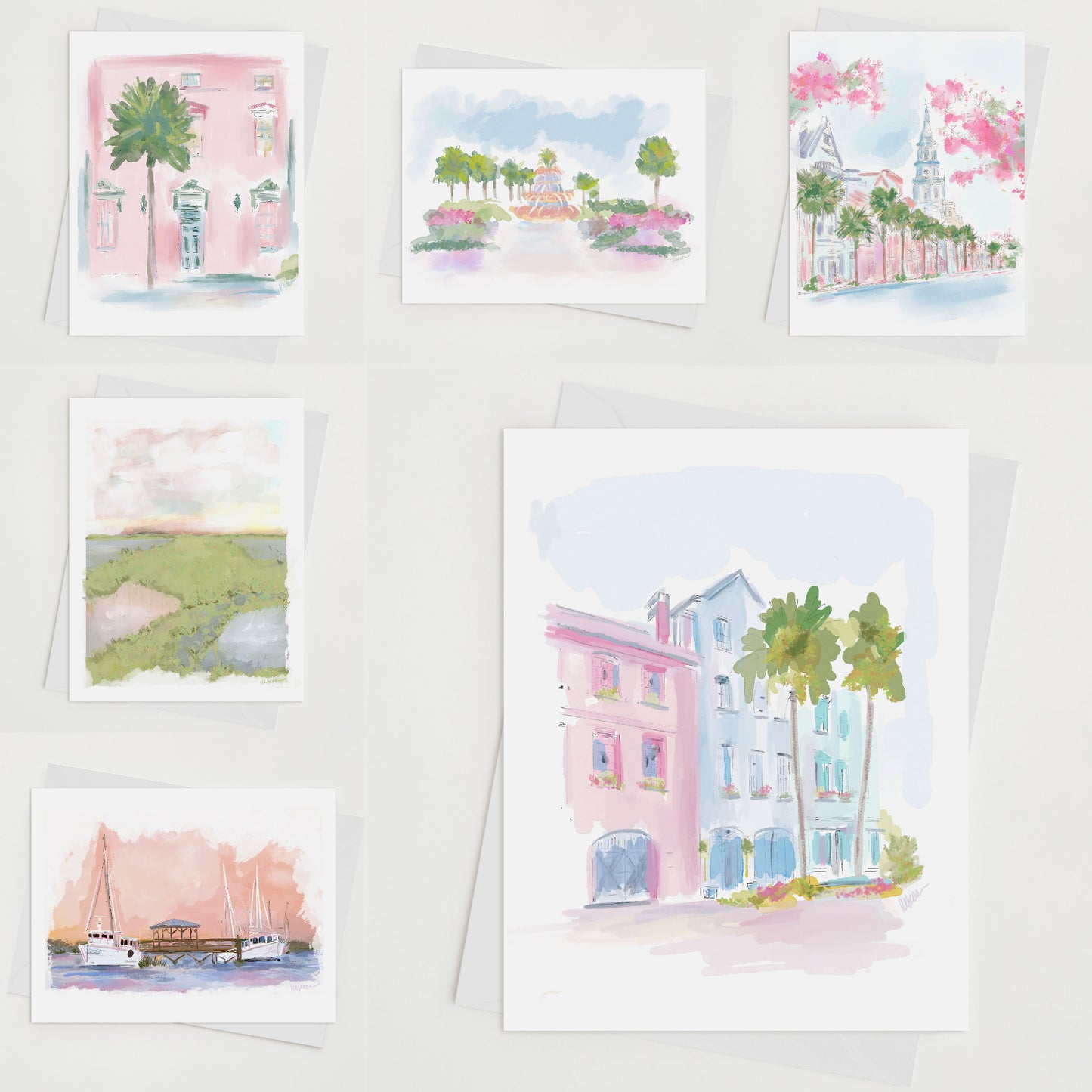 COASTAL CHARLESTON (SET OF 6) - Note Card
