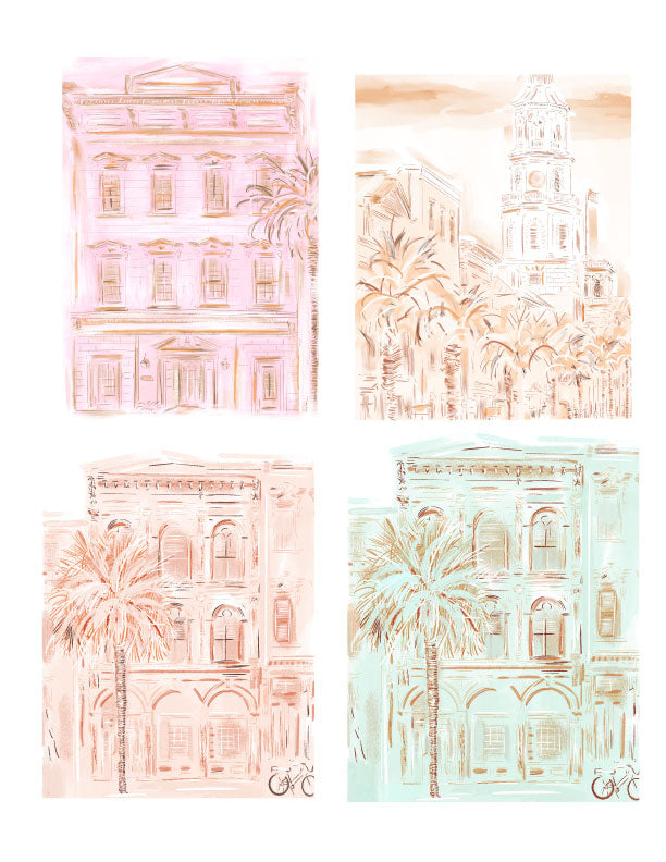 CHARLESTON IN PEACH - Art Print