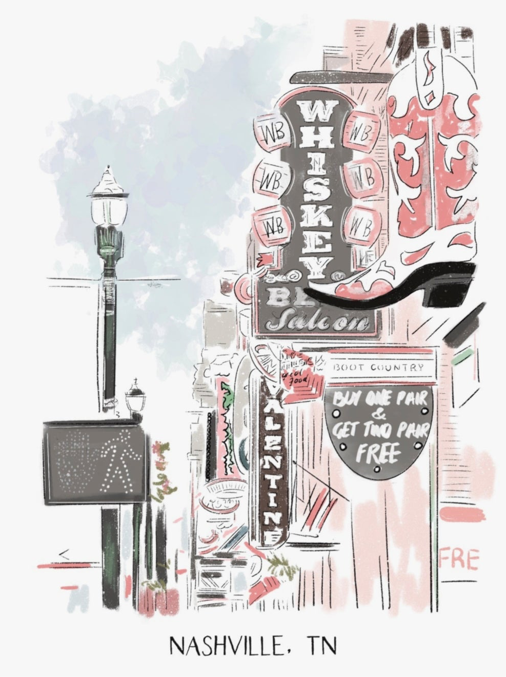 NASHVILLE- Art Print