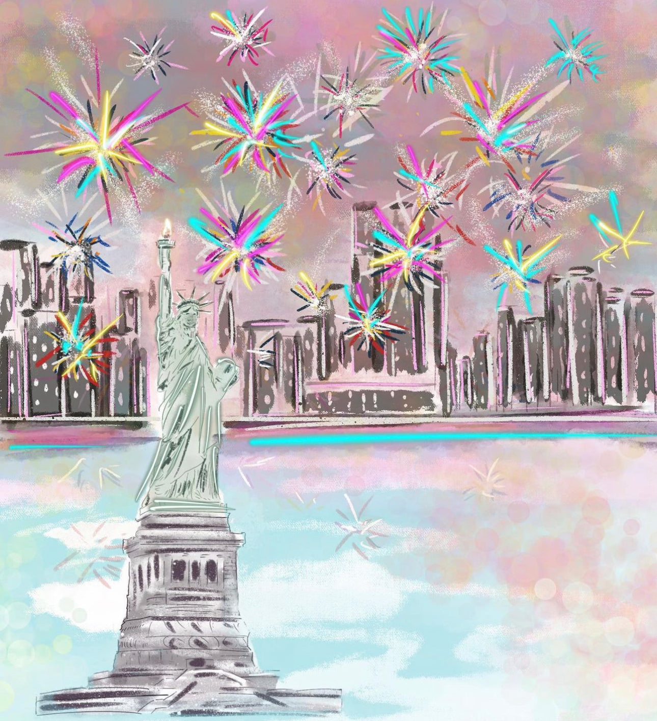 BIG APPLE FIREWORKS - Art Print