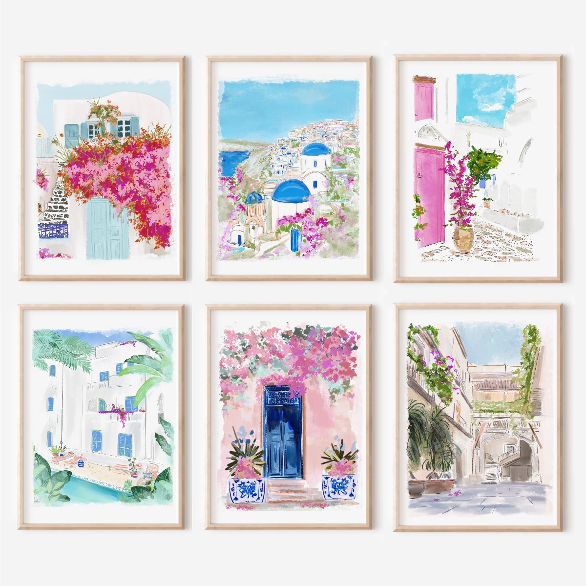 GREECE LOVES PINK TOO- Art Print