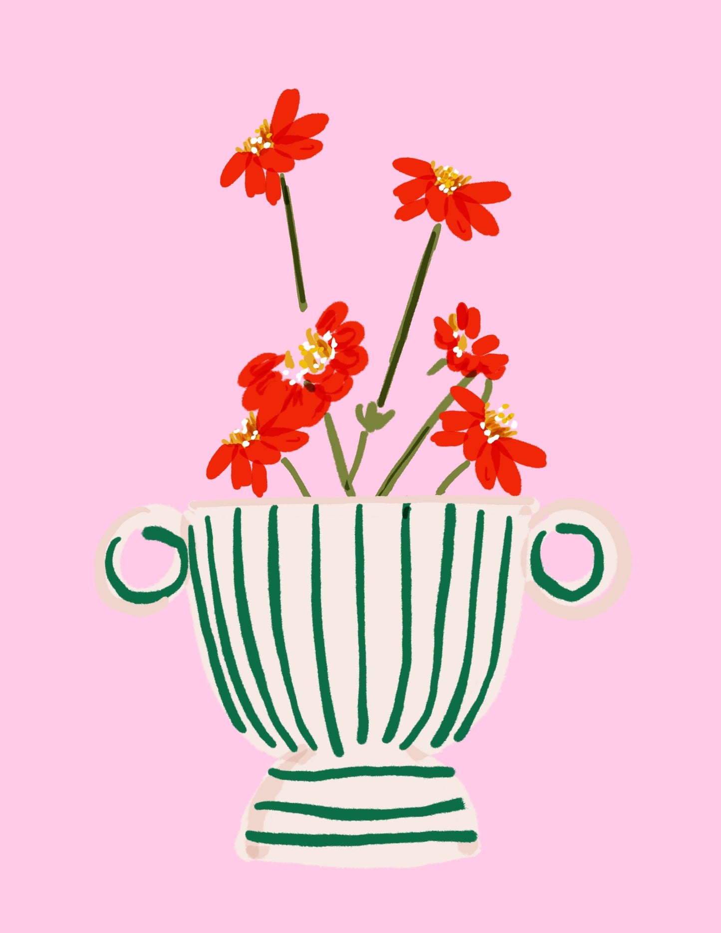 STRIPED VASE- Art Print
