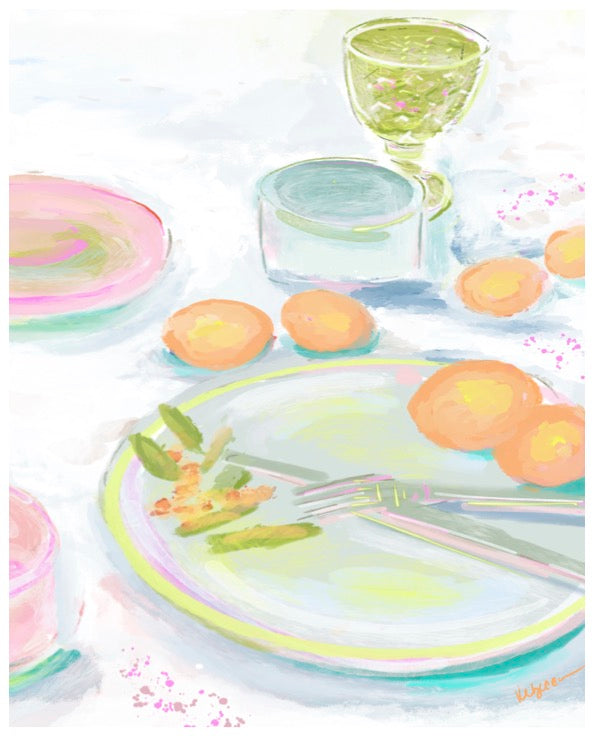 PEACHY DINNER - Art Print