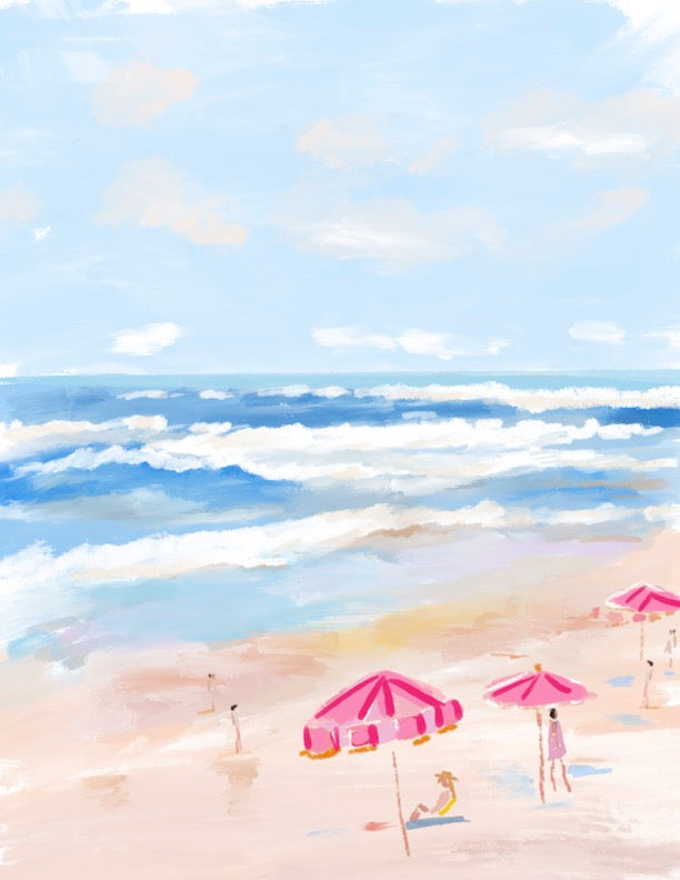 PINK BEACH DAY - Art Print