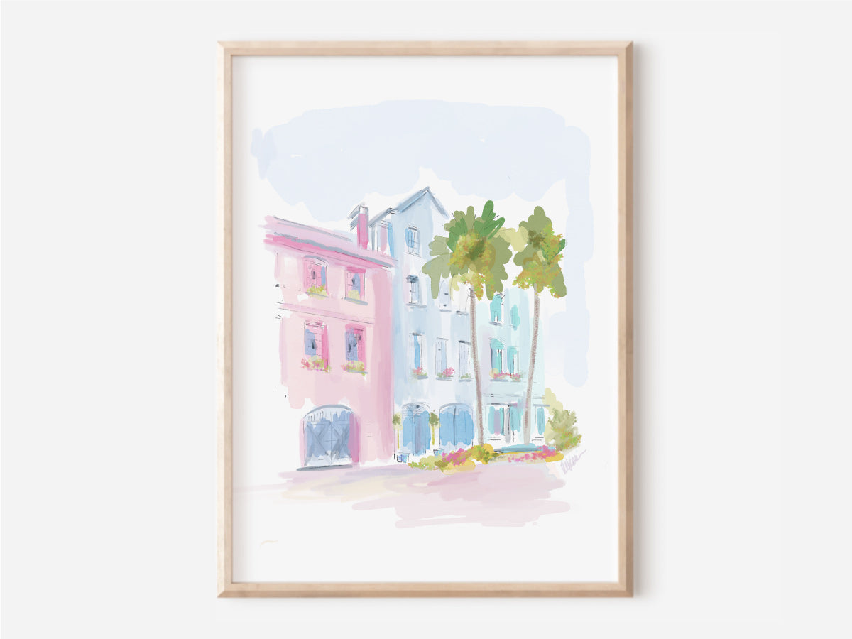 COASTAL RAINBOW ROW - Art Print