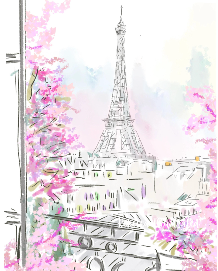 EIFFEL TOWER IN BLOOM - Art Print