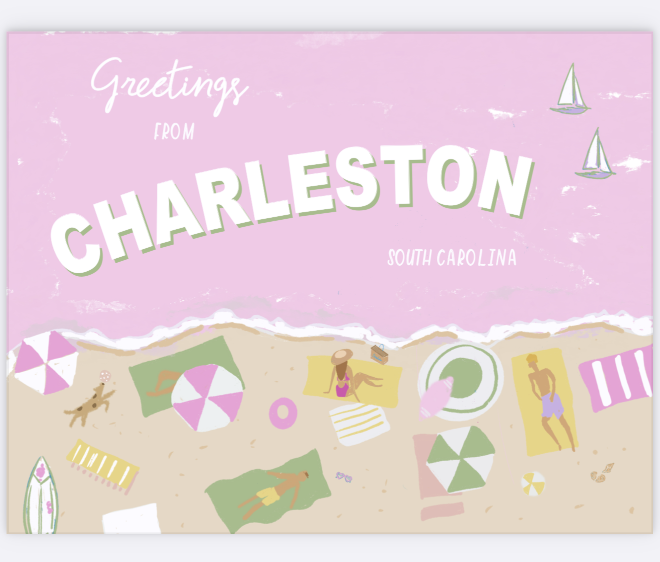 CHARLESTON BEACH - Post Card
