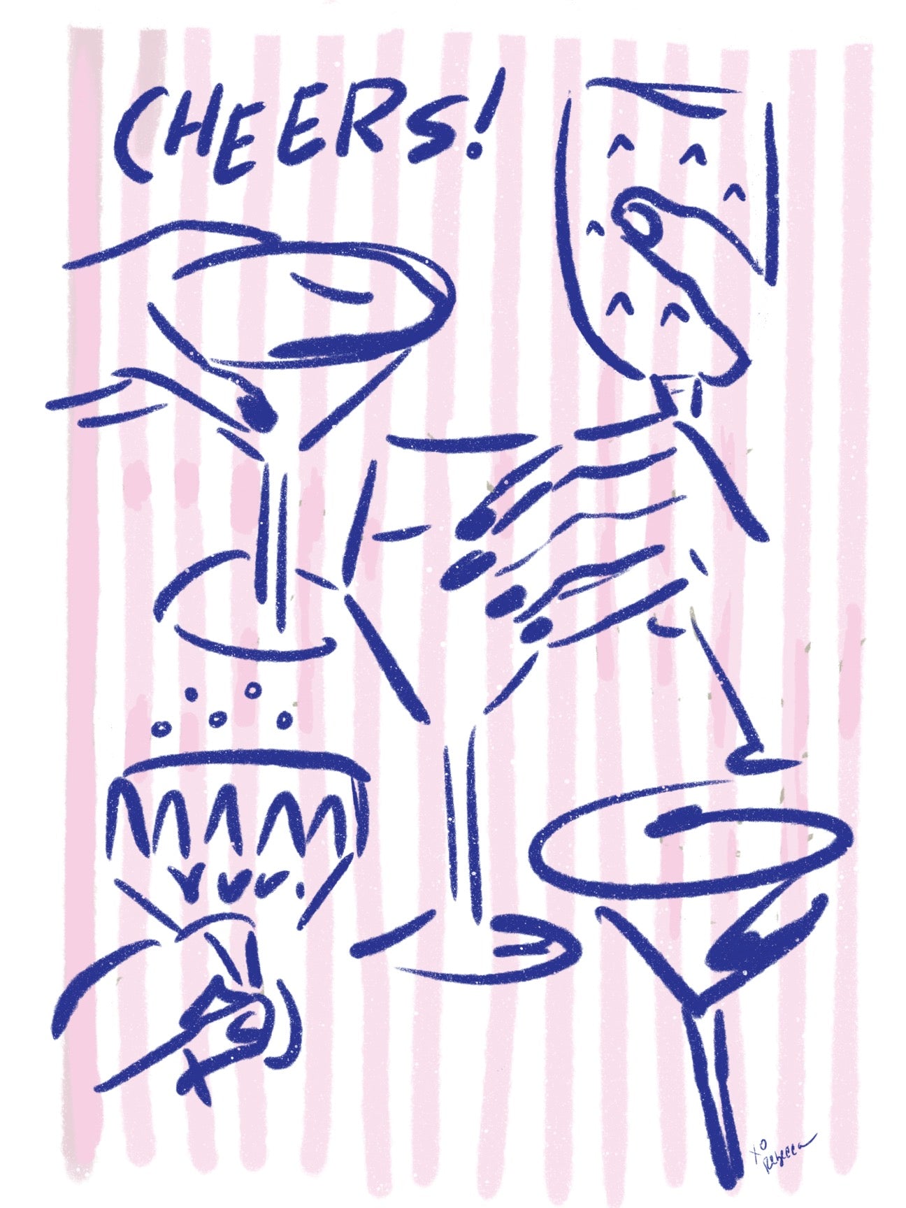 CHEERS BLUE - Art Print