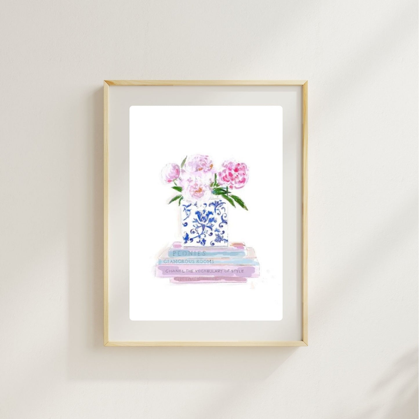 BOOKS & PEONIES - Art Print