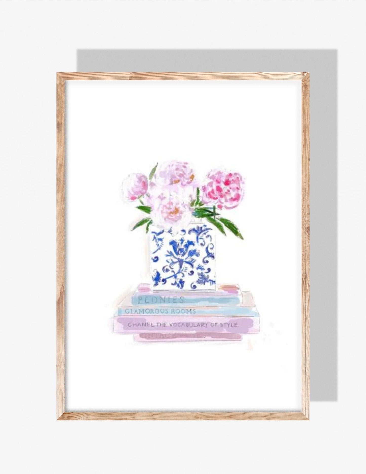 BOOKS & PEONIES - Art Print