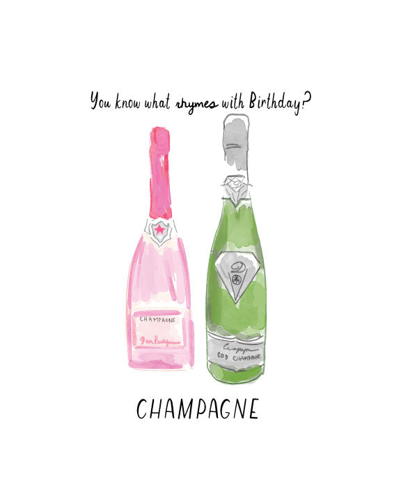 CHAMPAGNE BIRTHDAY- Note Card