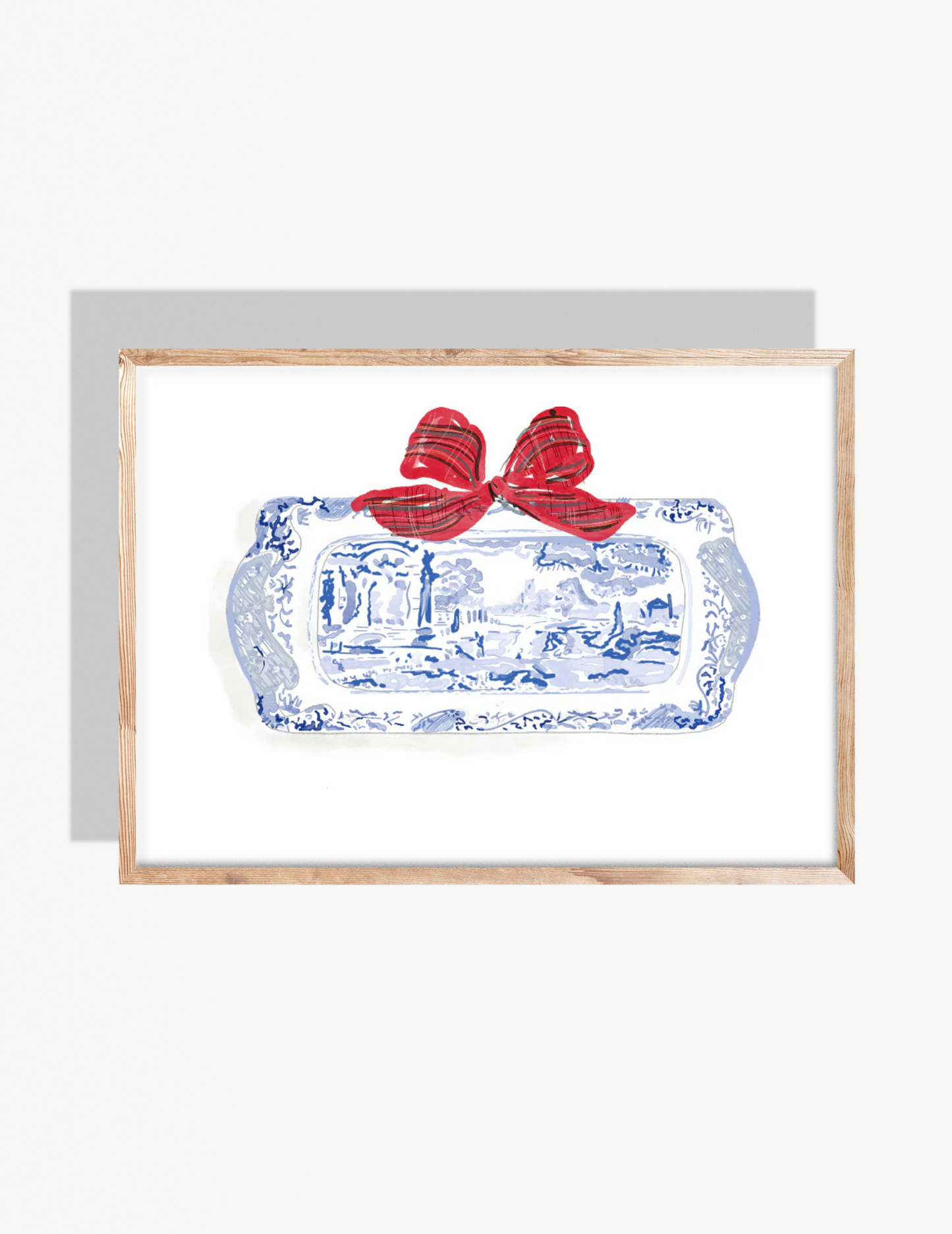 COASTAL SPODE PLATE FOR CHRISTMAS Art Print