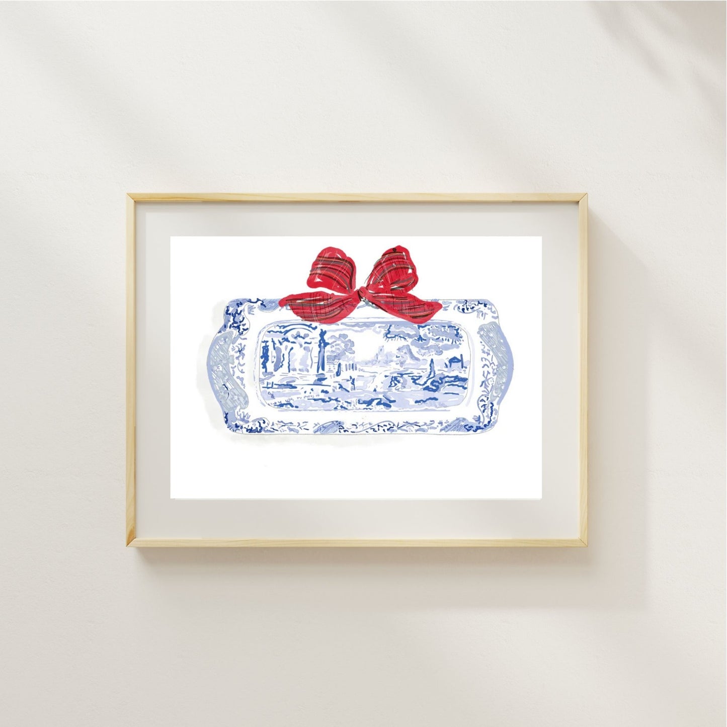 COASTAL SPODE PLATE FOR CHRISTMAS Art Print
