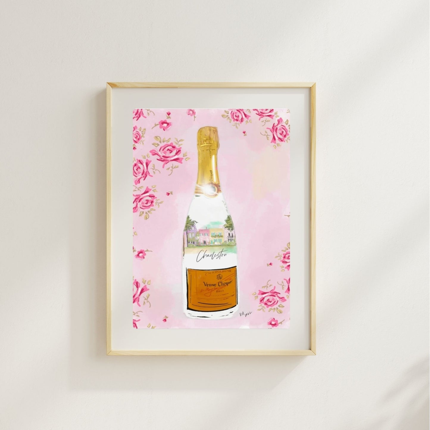 CHARLESTON ROSE BOTTLE - Art Print