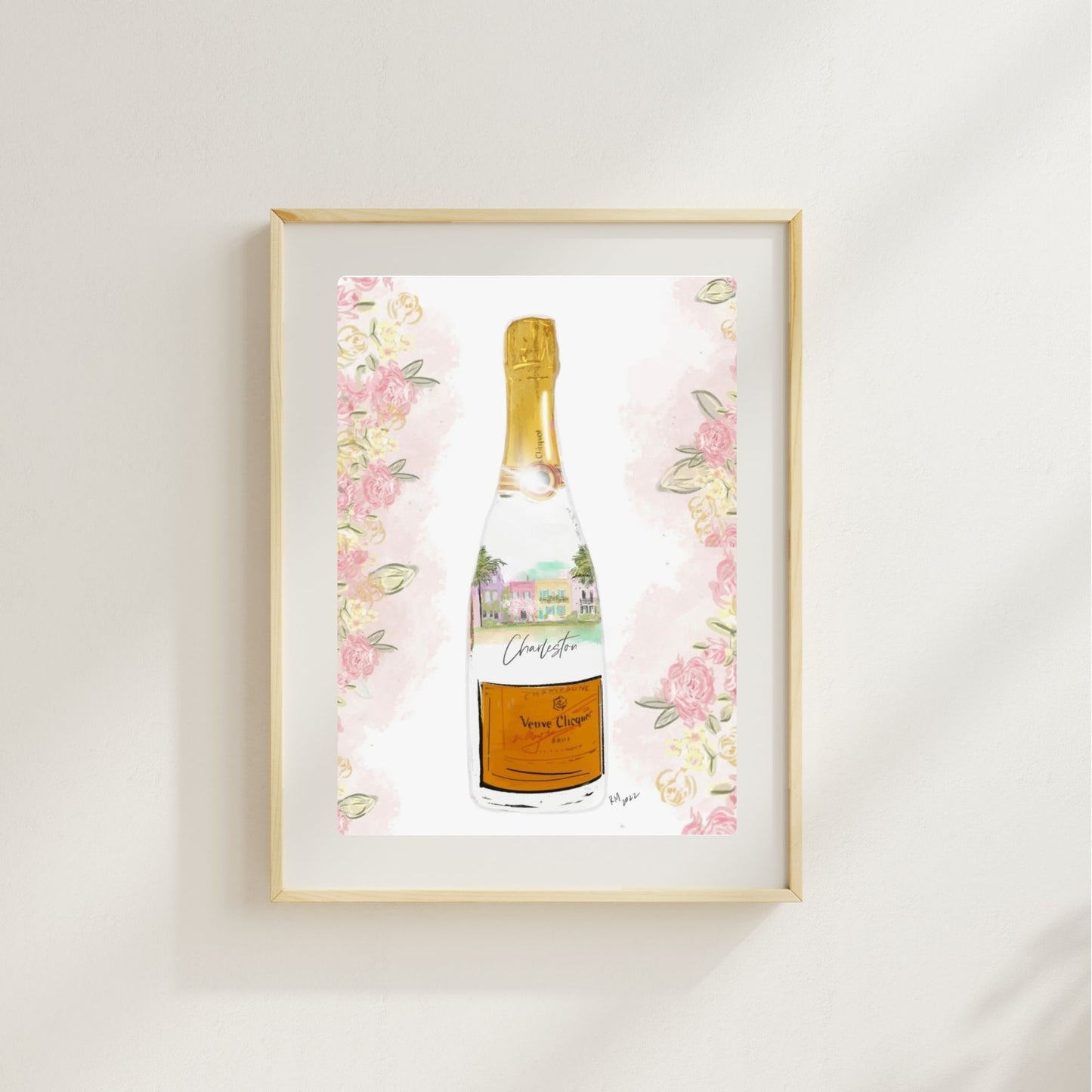 CHARLESTON YELLOW ROSE BOTTLE - Art Print