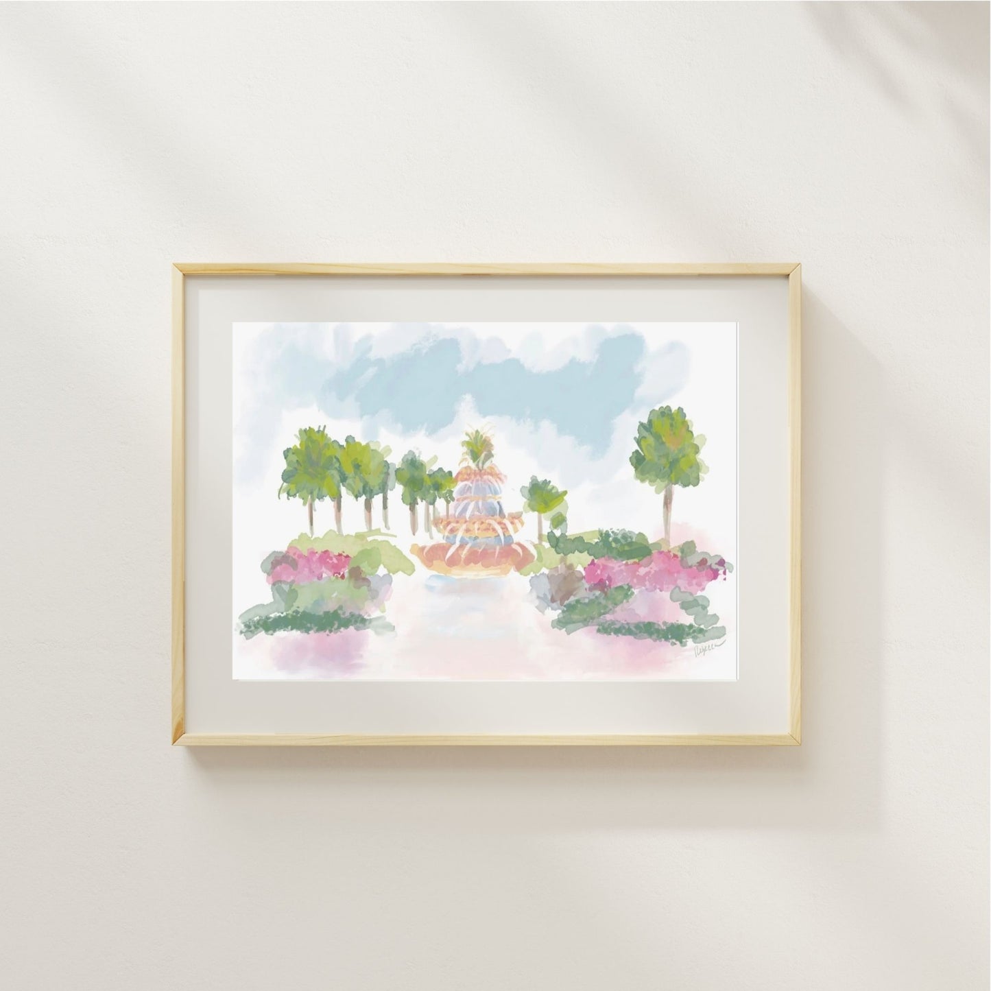 COASTAL PINEAPPLE FOUNTAIN - Art Print